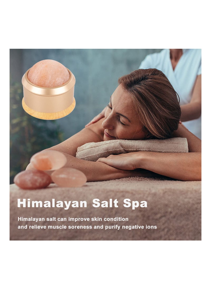 SYOSI Massage Roller Ball, Himalayan Salt Ball Hand Massage Tool Salt Ball Roller Natural Therapy Roller Relaxation Roller Ball Body Massage Roller Therapeutic Roller for Neck, Back, Arm Full Body Massage  - Image 2
