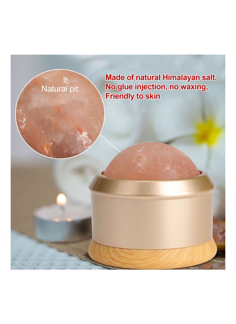 SYOSI Massage Roller Ball, Himalayan Salt Ball Hand Massage Tool Salt Ball Roller Natural Therapy Roller Relaxation Roller Ball Body Massage Roller Therapeutic Roller for Neck, Back, Arm Full Body Massage  - Image 4