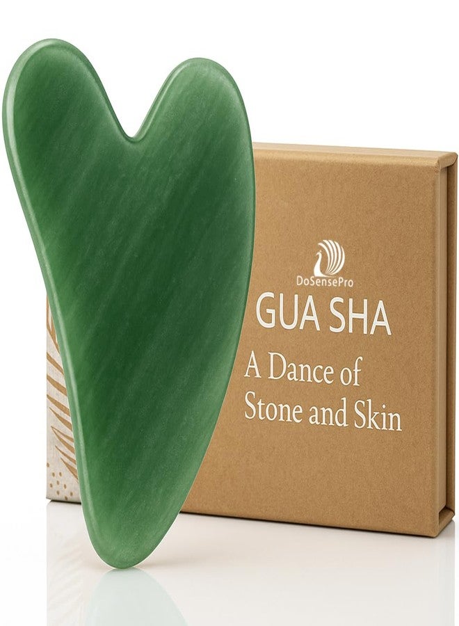 DoSensePro Jade Gua Sha Facial Tool - 100% Natural Xiuyan Jade Authentic Stone for Face Sculpting, Puffiness Relief, Lymphatic Drainage & Skin Glow - Image 1