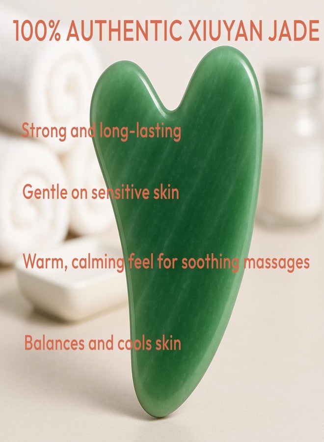 DoSensePro Jade Gua Sha Facial Tool - 100% Natural Xiuyan Jade Authentic Stone for Face Sculpting, Puffiness Relief, Lymphatic Drainage & Skin Glow - Image 3