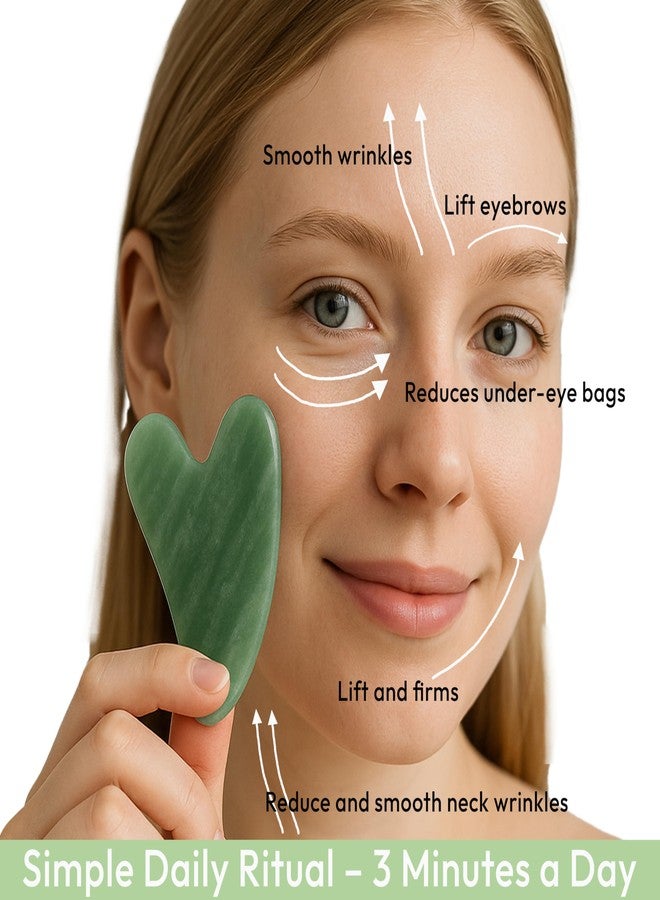 DoSensePro Jade Gua Sha Facial Tool - 100% Natural Xiuyan Jade Authentic Stone for Face Sculpting, Puffiness Relief, Lymphatic Drainage & Skin Glow - Image 5