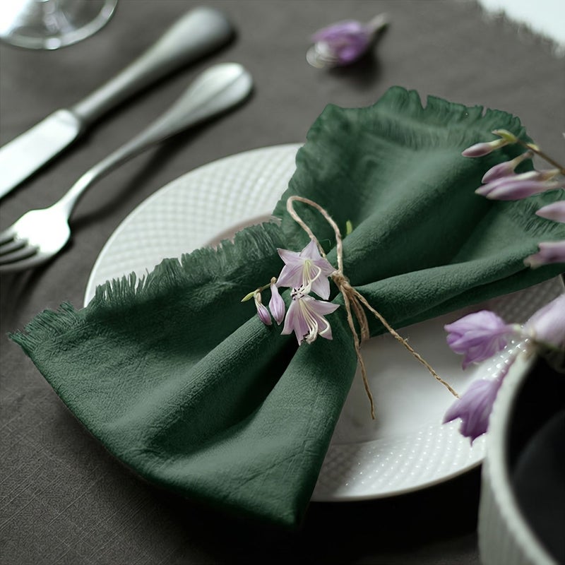 Brown Tassel Square Napkins 8pcs Handmade Table Decor for Parties - Image 5