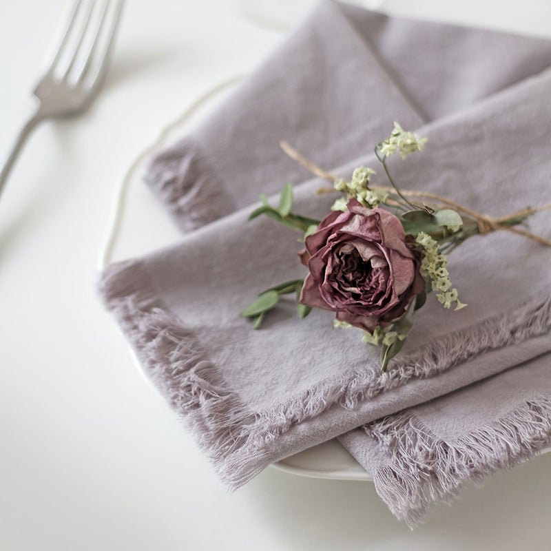 Brown Tassel Square Napkins 8pcs Handmade Table Decor for Parties - Image 4