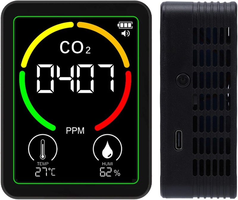 Air Quality Meter, 3 in 1 CO2 Temperature Humidity Detector, LCD Backlit Screen Detector for Home, Office & School Indoor Air Monitoring - Image 2