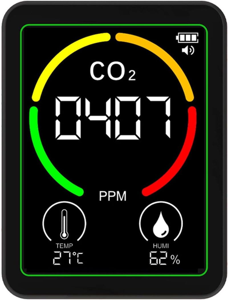 Air Quality Meter, 3 in 1 CO2 Temperature Humidity Detector, LCD Backlit Screen Detector for Home, Office & School Indoor Air Monitoring - Image 1