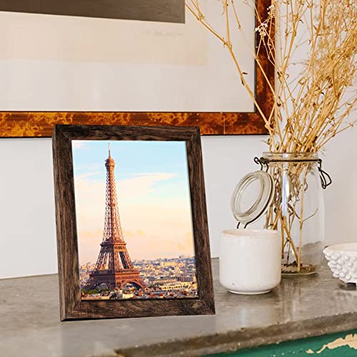 SESEAT 8x10 Picture Frame Rustic Brown, Display Pictures for Wall and Tabletop, 1 Pack - Image 2