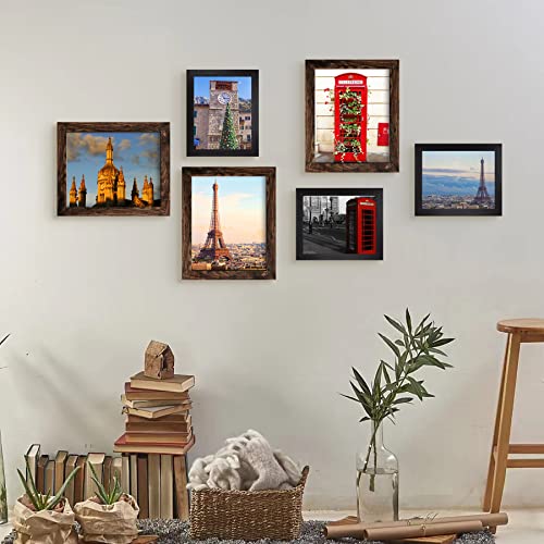 SESEAT 8x10 Picture Frame Rustic Brown, Display Pictures for Wall and Tabletop, 1 Pack - Image 3