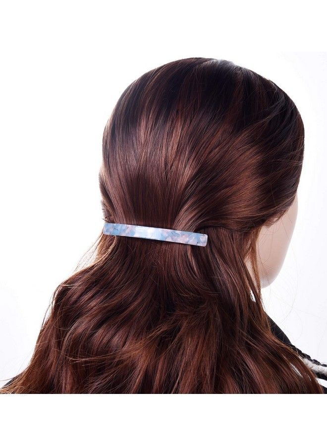 Fsmiling 4"Long Skinny Hair Barrettes Large Automatic Hair Clip Tortoise Shell Hair Accessories For Women Girls Thick Hair4 Color Available (4 Packs) - Image 3