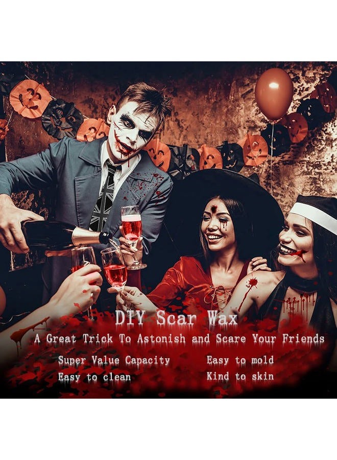 Mysense Scar Wax Kit SFX Make Up Special Effects Fake Molding Wound Skin Wax Body Paint Halloween Set Fake Nose Stage Zombie Cosplay Costume SFX Makeup with Spatula,1.4Oz(40g) - Image 2