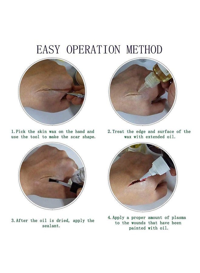 Mysense Scar Wax Kit SFX Make Up Special Effects Fake Molding Wound Skin Wax Body Paint Halloween Set Fake Nose Stage Zombie Cosplay Costume SFX Makeup with Spatula,1.4Oz(40g) - Image 4