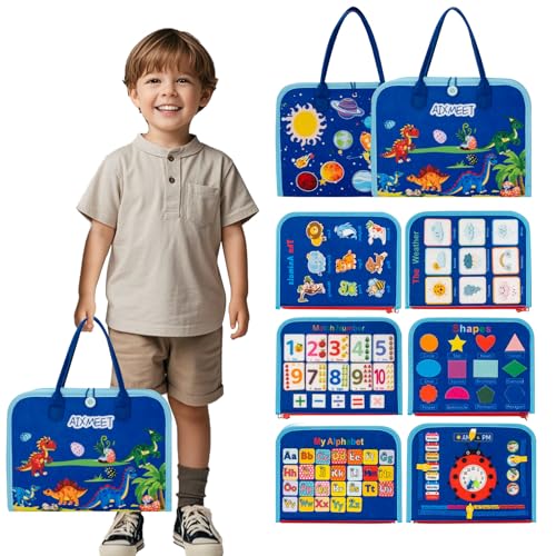 AIXMEET Toddler Busy Board Montessori Toys for 3 4 5 6Year Old Preschool Learning Activities with Life SkillsABC123ShapeColorAnimalWeatherToddler Travel ToysEducational Activity Developing Sensory - Image 5