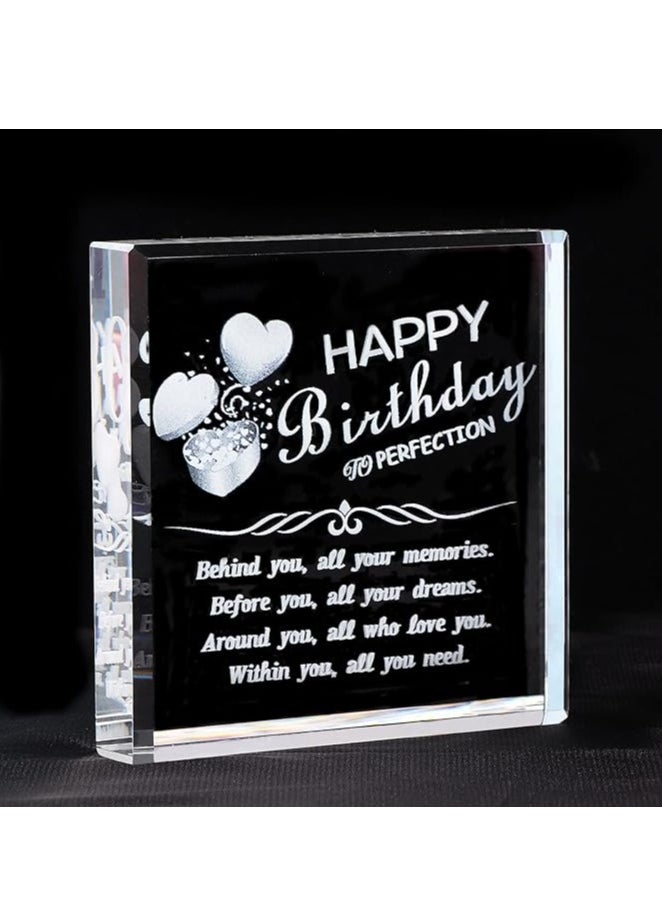 RARELY - Birthday Gifts For Women Men Her Unique Crystal Paperweight Personalized Birthday Gift  Engraved Blocks Behind You All Memories - Image 1