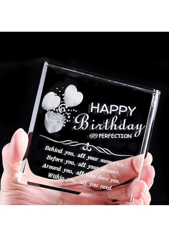 RARELY - Birthday Gifts For Women Men Her Unique Crystal Paperweight Personalized Birthday Gift  Engraved Blocks Behind You All Memories - Image 1