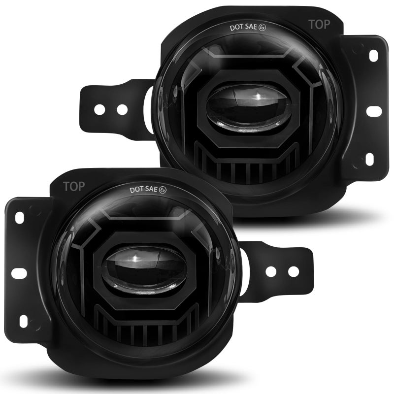 VI9000 4 Inch Led Fog Lights Round with White Light Fog Lamps Fit for 20182025 Jeep Wrangler JL JLU Gladiator DOT Approved Front Bumper Offroad Fog Lamps Accessories Replacement Plug And Play