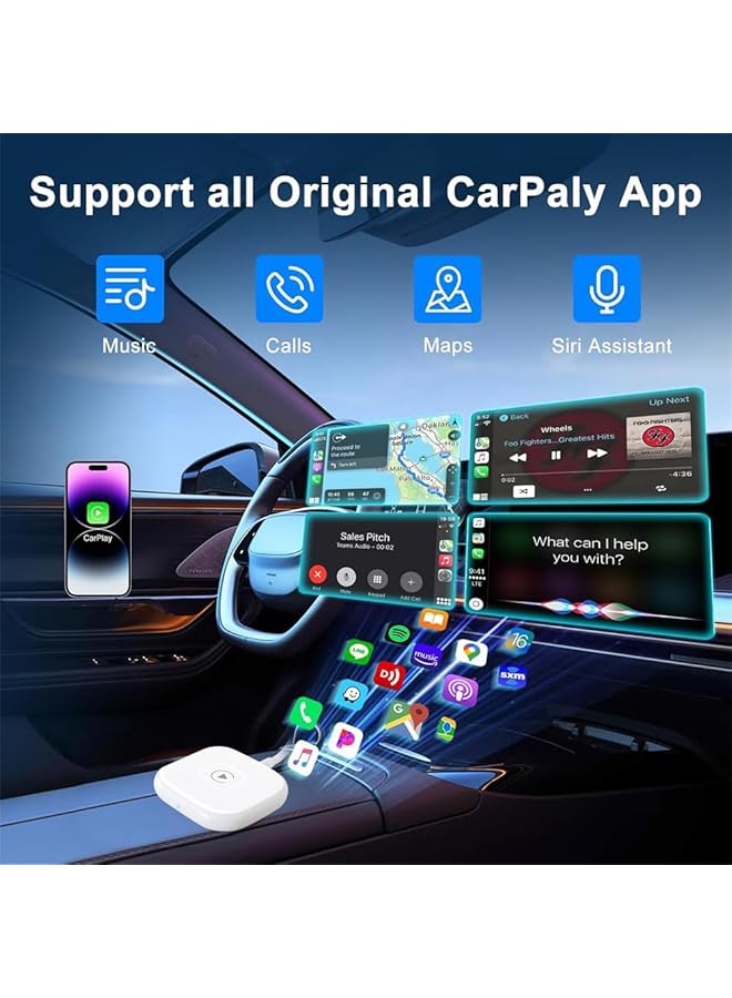 YARDHOBI Carplay Wireless Adapter, Wireless Carplay Adapter, Easy To Upgrade Wired Carplay To Wireless, Instant Connectivity, Wireless Carplay Dongle For Iphone, Fit For Iphone Ios 10+ - Image 3