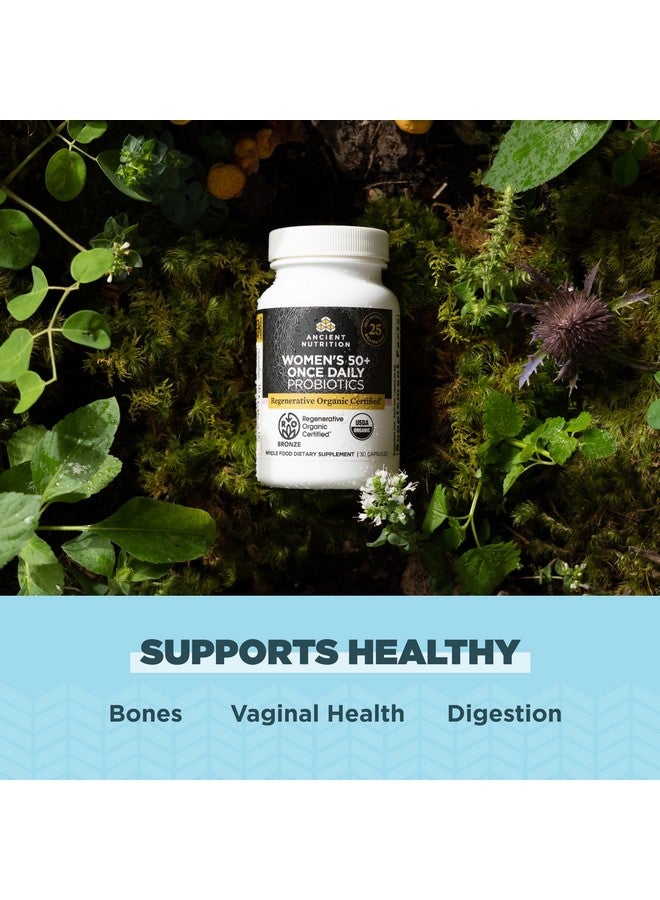 آينشنت نيوترشن Ancient Nutrition Regenerative Organic Certified Probiotics for Women 50+, Probiotics Women's 50+ Once Daily, Healthy digestion and immunosupport, 25 Billion CFUs* Per Cereal, 30 Count - Image 3