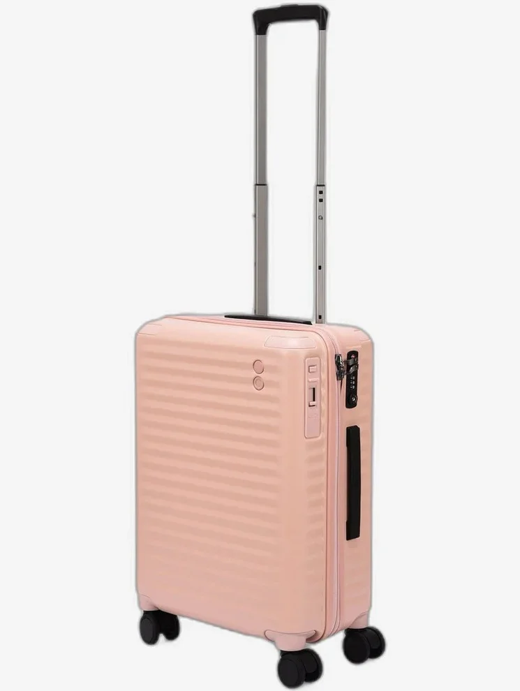 إيكولاك حقيبة ترولي كابينة سيليسترا 55 سم صلبة غير قابلة للتوسيع بعجلات مزدوجة وردي