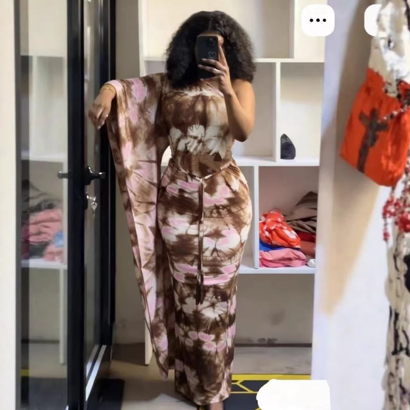 Women's Summer Tie-Dye Abstract Print Vacation Dress - Image 3