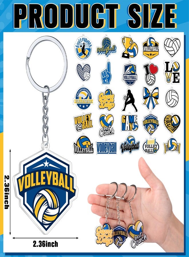 تونديامو مجموعة تونديمو من 100 قطعة من سلاسل مفاتيح الكرة الطائرة الأكريليكية، 25 تصميمًا مرحًا، هدايا مثالية للفرق، وحفلات ذات طابع رياضي، وتذكارات أعياد الميلاد، وجوائز كرنفالات المدارس، وحشوات أكياس الهدايا. - Image 3