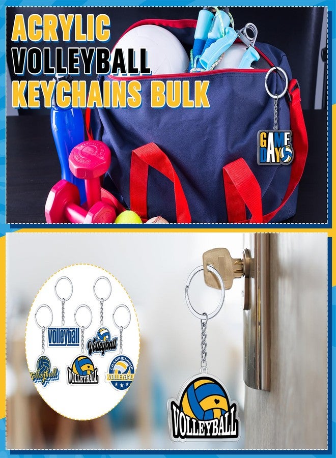 تونديامو مجموعة تونديمو من 100 قطعة من سلاسل مفاتيح الكرة الطائرة الأكريليكية، 25 تصميمًا مرحًا، هدايا مثالية للفرق، وحفلات ذات طابع رياضي، وتذكارات أعياد الميلاد، وجوائز كرنفالات المدارس، وحشوات أكياس الهدايا. - Image 5