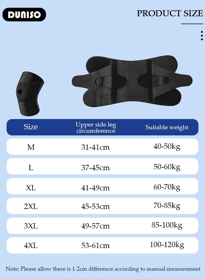 DUNISO Professional Knee Pad Knee Brace with Side Stabilizers and Patella Gel Pads Adjustable Compression Knee Support Braces for Knee Pain Meniscus Tear ACL MCL Arthritis Joint Pain Relief Injury Recovery - Image 2