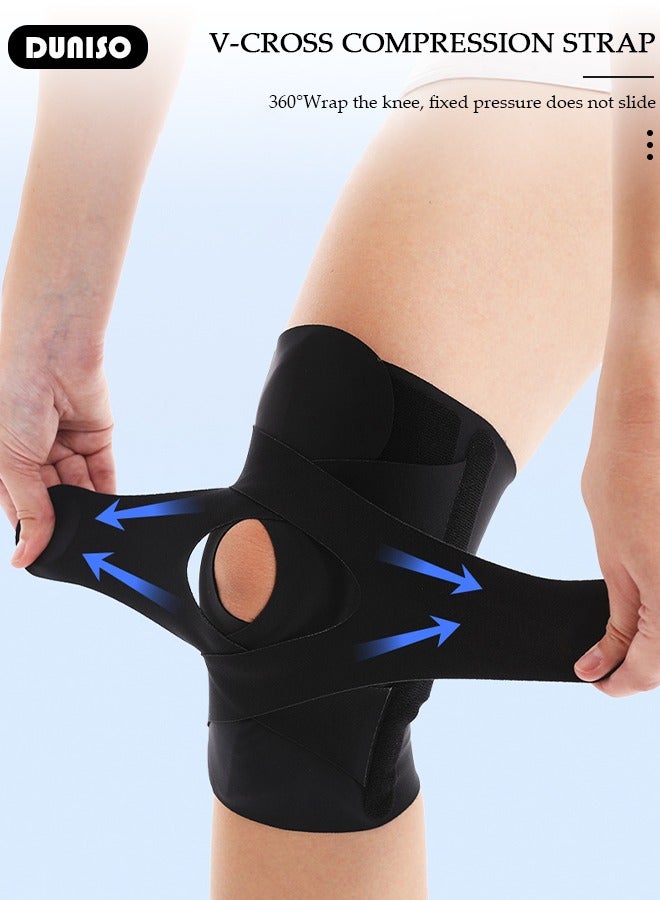 DUNISO Professional Knee Pad Knee Brace with Side Stabilizers and Patella Gel Pads Adjustable Compression Knee Support Braces for Knee Pain Meniscus Tear ACL MCL Arthritis Joint Pain Relief Injury Recovery - Image 3