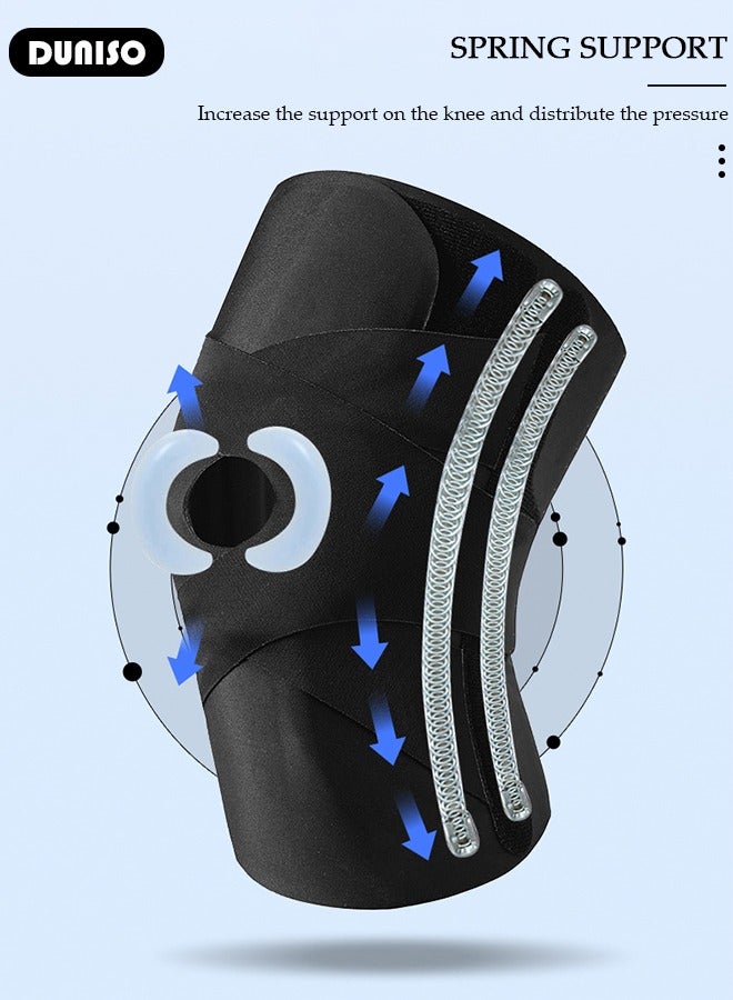 DUNISO Professional Knee Pad Knee Brace with Side Stabilizers and Patella Gel Pads Adjustable Compression Knee Support Braces for Knee Pain Meniscus Tear ACL MCL Arthritis Joint Pain Relief Injury Recovery - Image 4