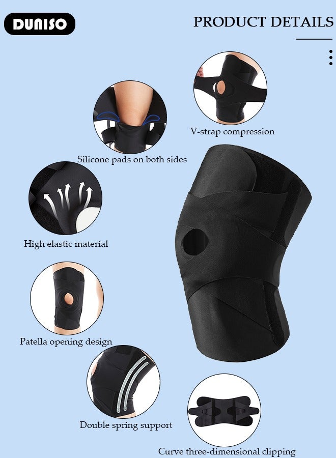 DUNISO Professional Knee Pad Knee Brace with Side Stabilizers and Patella Gel Pads Adjustable Compression Knee Support Braces for Knee Pain Meniscus Tear ACL MCL Arthritis Joint Pain Relief Injury Recovery - Image 5