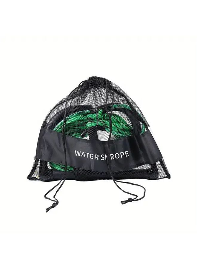 حبل القطر للواح التزلج على الماء والركبة بطول 75 قدمًا من Green And Black بمقابض عائمة 15 بوصة - Image 1