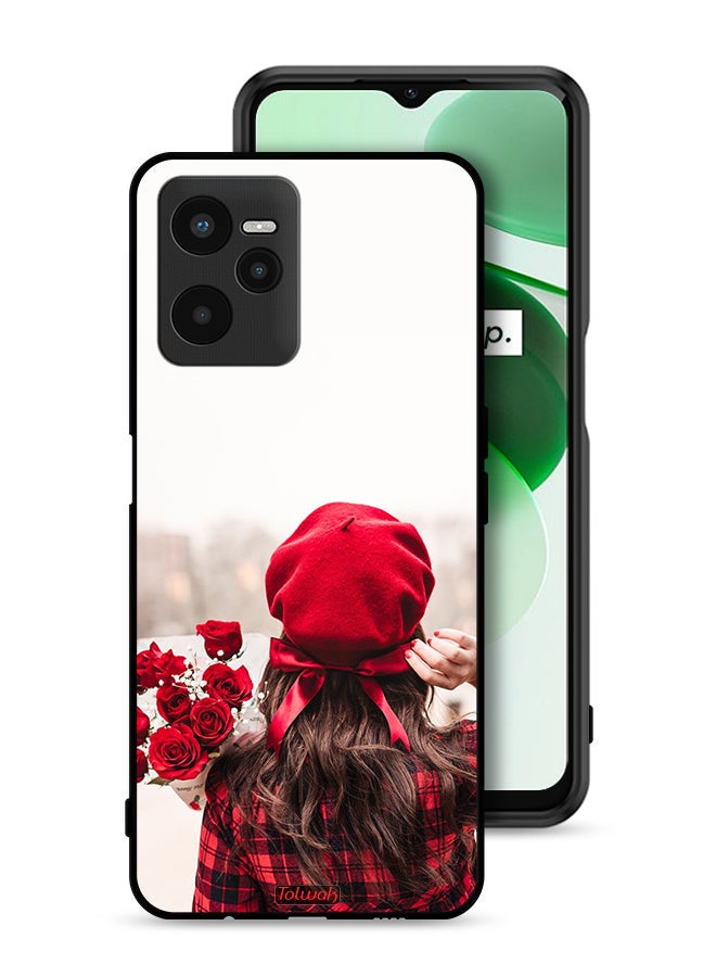 Tolwak Realme C35 Protective Case Cover Holding Flowers - Image 1