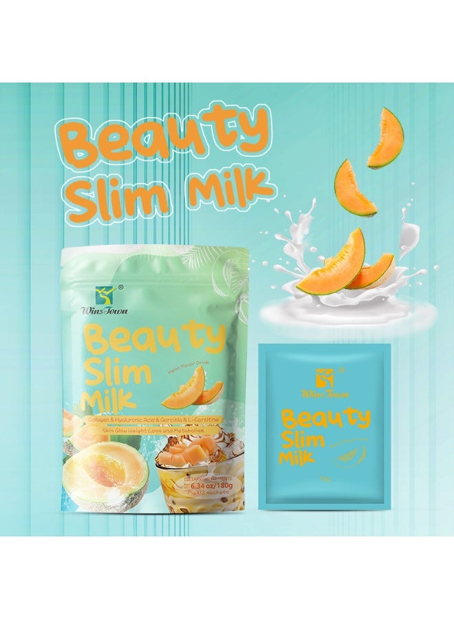 وينز تاون شاي حليب خفيف بنكهة الشمام من وينز تاون بيوتي سليم ميلك | خفيف ومغذٍّ، بنكهة حلوة وكريمية - Image 3