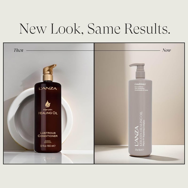 L'anza Keratin Healing Oil Lustrous Conditioner for Damaged Hair  Nourishes Repairs and Boosts Hair Shine and Strength for a Perfect Silky Look Sulfatefree Parabenfree Glutenfree (950ml) - Image 1