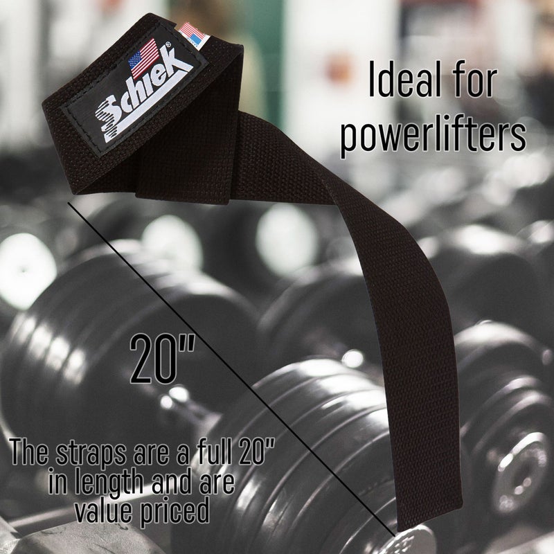 Schiek Sports Model 1000-BLS Basic 20"" Lifting Straps - Black - Image 4