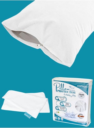 Zaprus Pillow Protector Premium 1,2,4 & 8 Multiple Packs, Premium Quality Waterproof 100% Soft Cotton Queen Size Pillows Case Cover 75 x 50cm - pzsku/Z5A0114B6E4C4024D4E64Z/45/1746790450/c17a8dde-4ccc-41a0-9aba-3e52c80f8424
