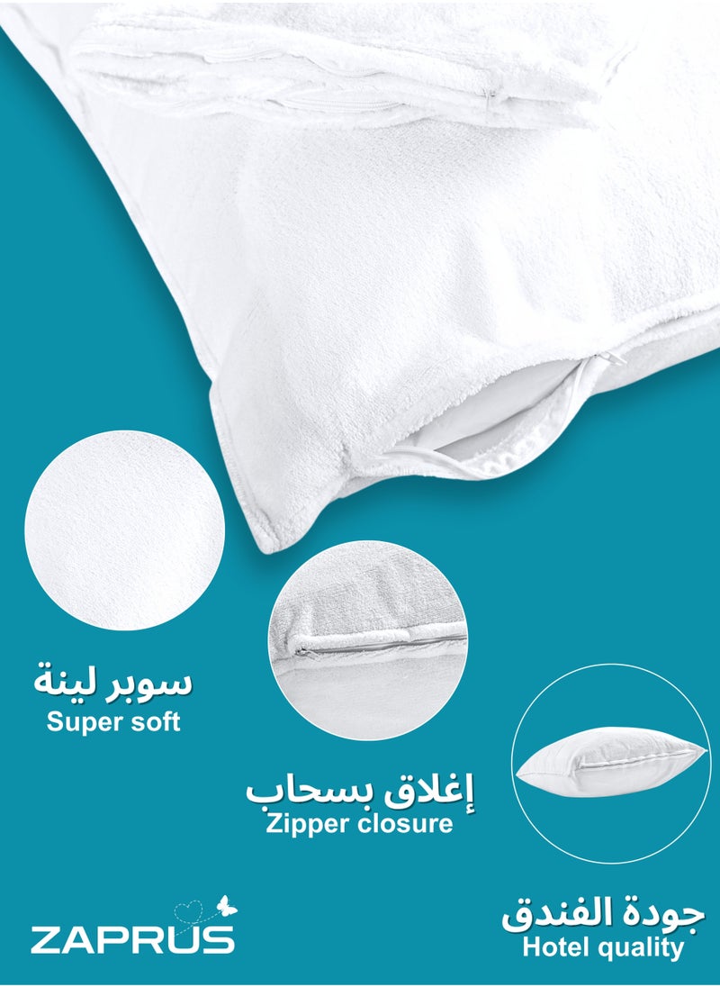 Zaprus Pillow Protector Premium 1,2,4 & 8 Multiple Packs, Premium Quality Waterproof 100% Soft Cotton Queen Size Pillows Case Cover 75 x 50cm - pzsku/Z5A0114B6E4C4024D4E64Z/45/_/1736854940/1b01e9f7-4955-4eff-969f-385ddddcb17e