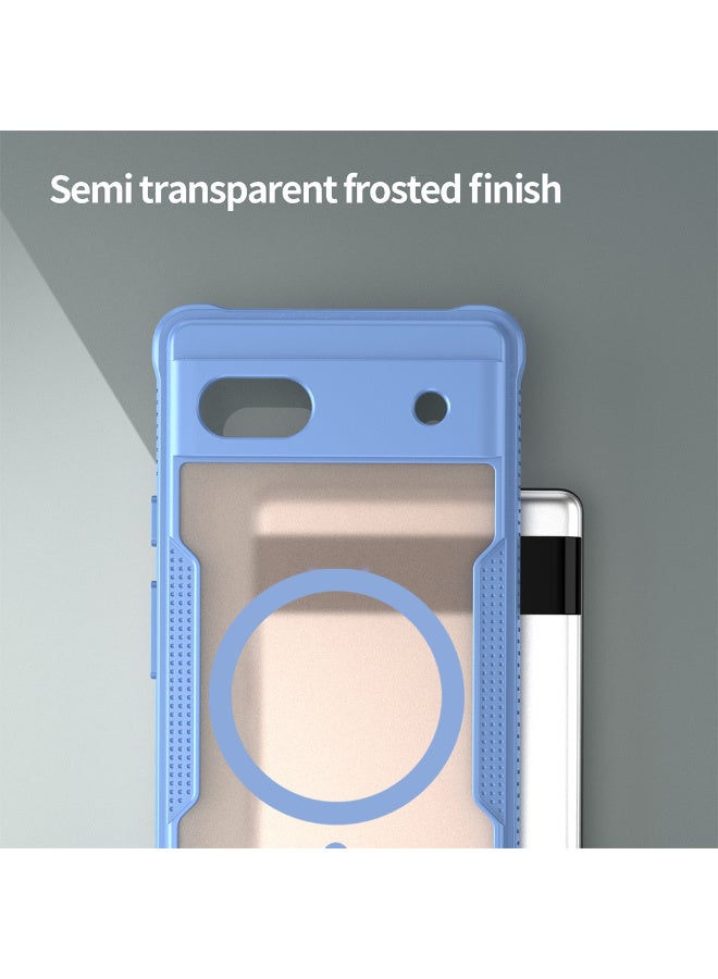 غطاء حمايه لهاتف جوجل بيكسل 6 ايه جراب ارمور مغناطيسي ياتي بحواف مرتفعة حول الشاشة وعدسة الكاميرا تساعد على منع الخدوش - ازرق - Image 3