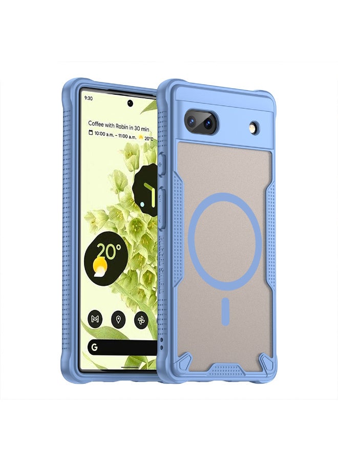 غطاء حمايه لهاتف جوجل بيكسل 6 ايه جراب ارمور مغناطيسي ياتي بحواف مرتفعة حول الشاشة وعدسة الكاميرا تساعد على منع الخدوش - ازرق - Image 1