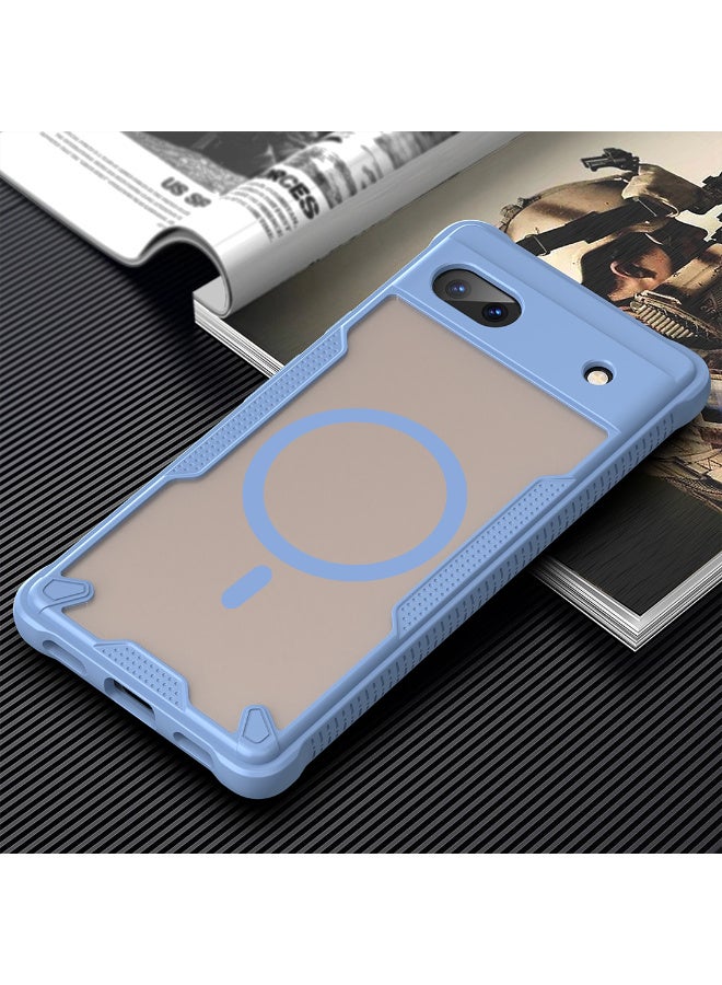 غطاء حمايه لهاتف جوجل بيكسل 6 ايه جراب ارمور مغناطيسي ياتي بحواف مرتفعة حول الشاشة وعدسة الكاميرا تساعد على منع الخدوش - ازرق - Image 4