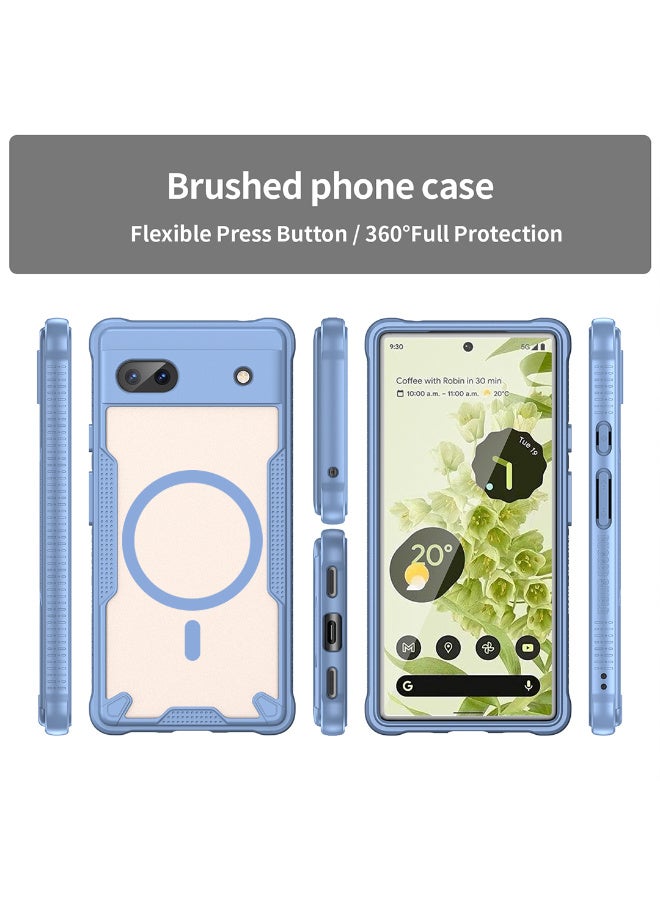غطاء حمايه لهاتف جوجل بيكسل 6 ايه جراب ارمور مغناطيسي ياتي بحواف مرتفعة حول الشاشة وعدسة الكاميرا تساعد على منع الخدوش - ازرق - Image 2