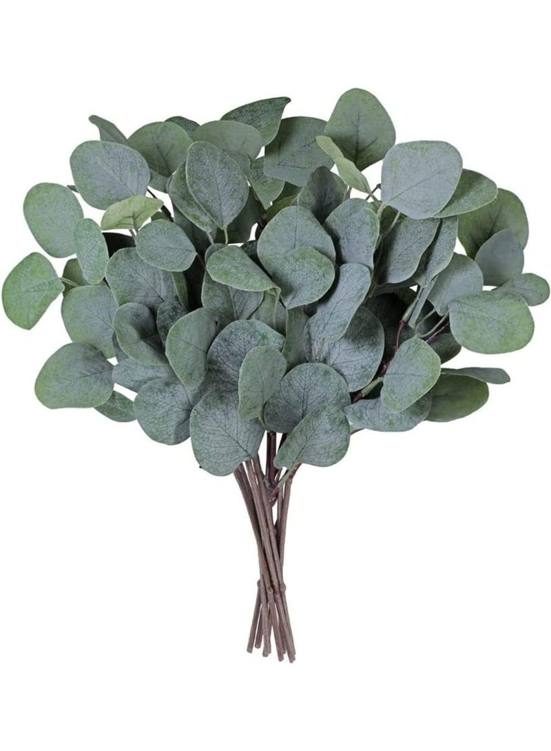 10 قطع من أجهزة الكمبيوتر الاصطناعية الأوكاليبتوس جذوع, محاكاة أوراق جذوع, الفضة الاصطناعية دولار الأوكاليبتوس أوراق النباتات, ترتيب زهرة الزهور, ديكور للمنزل, مكتب, حفل زفاف, مأدبة - Image 1