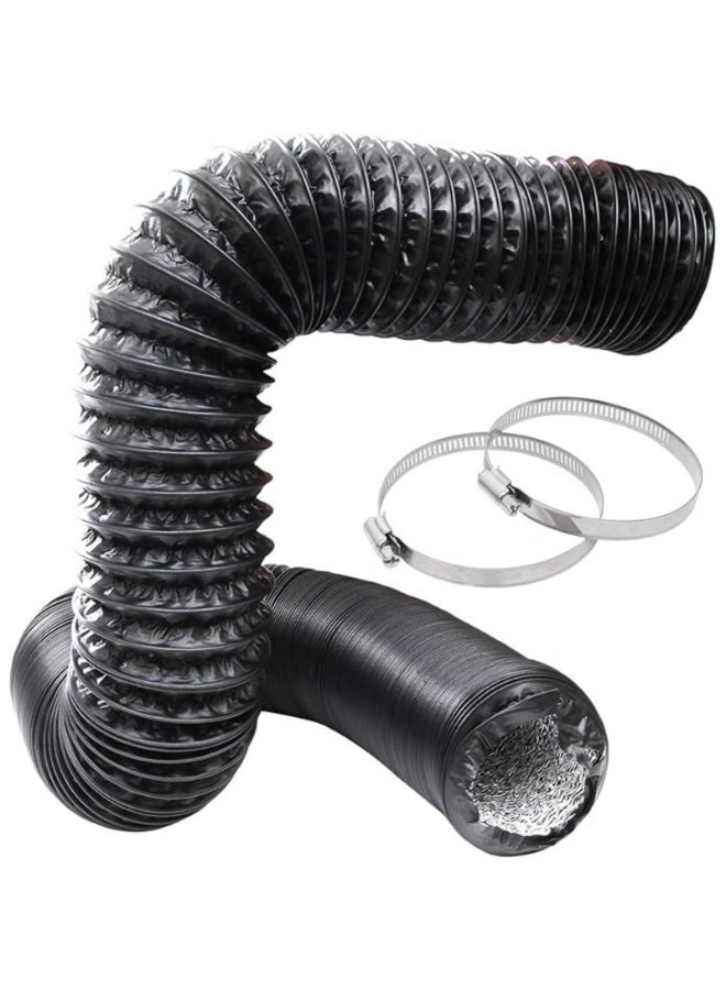 Hitex Flexible Dryer Vent Hose Air Ducting – Insulated Aluminum PVC Duct for Ventilation, Heating, Exhaust & HVAC | High Temperature & Corrosion Resistant with GI Clamps (8 inch X 7.8 meter) - Image 1