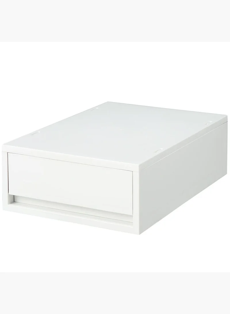 MUJI Polypropylene Shallow Type Drawer Case, W 26 x D 37 x H 12 cm, White