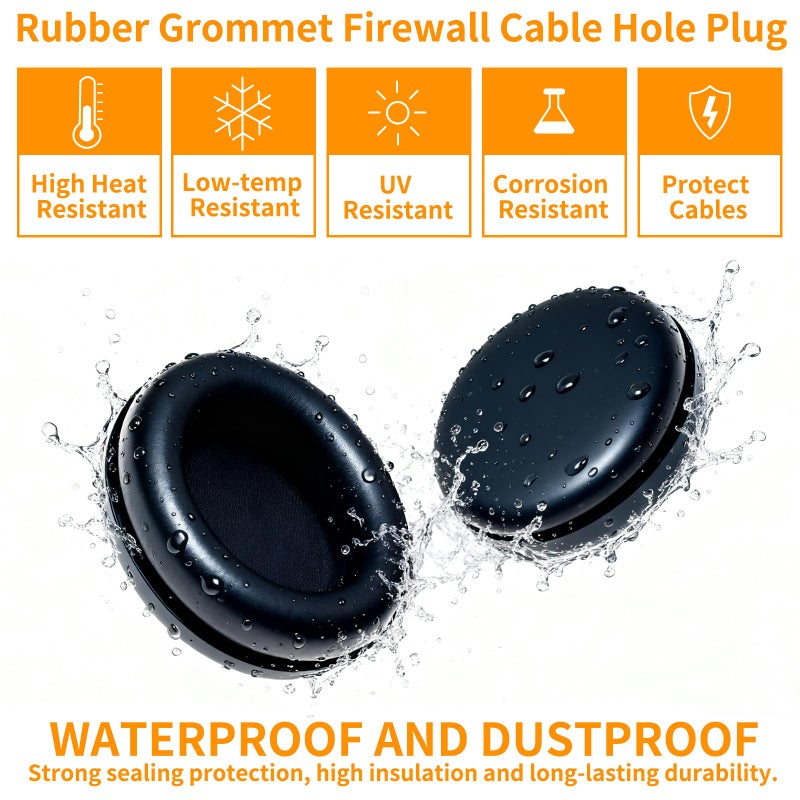 LordandLand Rubber Grommet Kit 70 Pack - 7 Sizes Firewall Rubber Hole Plugs Rubber Grommets for Wiring, Automotive, Home Improvement Cord Pipe Wire Organization - Image 4