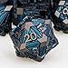 ORIFANTOU 7PCS Metal DND Dice Set with Box Debris RPG Black Blue D and D Dice for use with DD Tabletop Games Role Playing Game Polyhedral Dice Set D20 D12 D10 D8 D6 D4 - Image 2