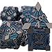 ORIFANTOU 7PCS Metal DND Dice Set with Box Debris RPG Black Blue D and D Dice for use with DD Tabletop Games Role Playing Game Polyhedral Dice Set D20 D12 D10 D8 D6 D4 - Image 4