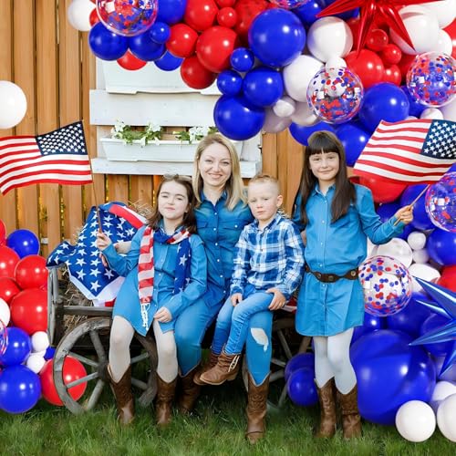 LANGASQUE Red White and Blue Balloon Garland Arch Kit 140Pcs Blue Red White 4th of July Balloons for Patriotic Decorations 4th of July Memorial Day Graduation Baseball Birthday Party Decorations - Image 5