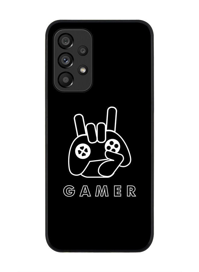 Stylizedd Rugged Black edge case for Samsung Galaxy A33 5G Slim fit Soft Case Flexible Rubber Edges Anti Drop TPU Gel Thin Cover - Gamer  - Image 1
