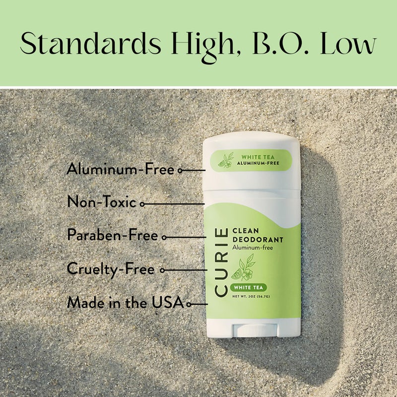 Curie Natural Deodorant for Women - White Tea - Aluminum Free, Clean, Sustainable, Vegan, Paraben Free (3pk) - Image 2