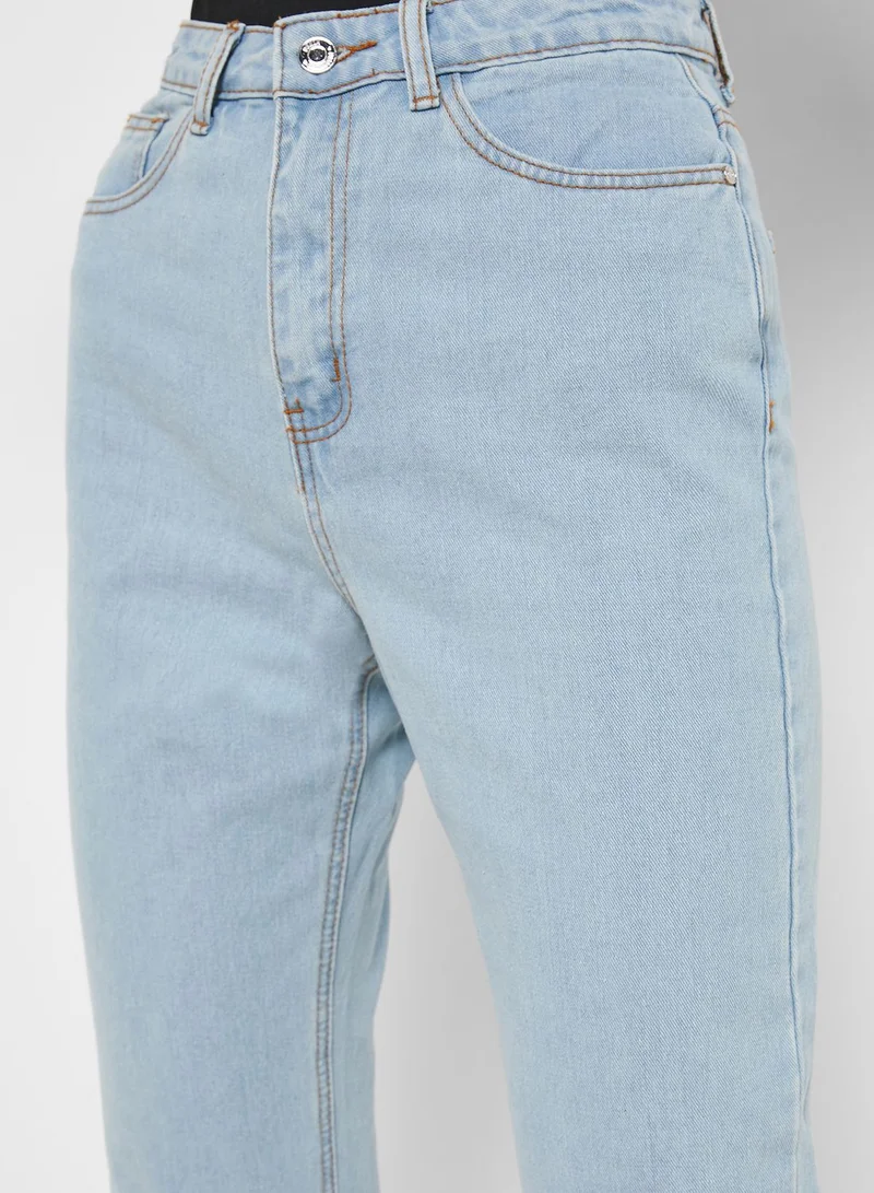 Missguided Tall High Waist Ripped Jeans
