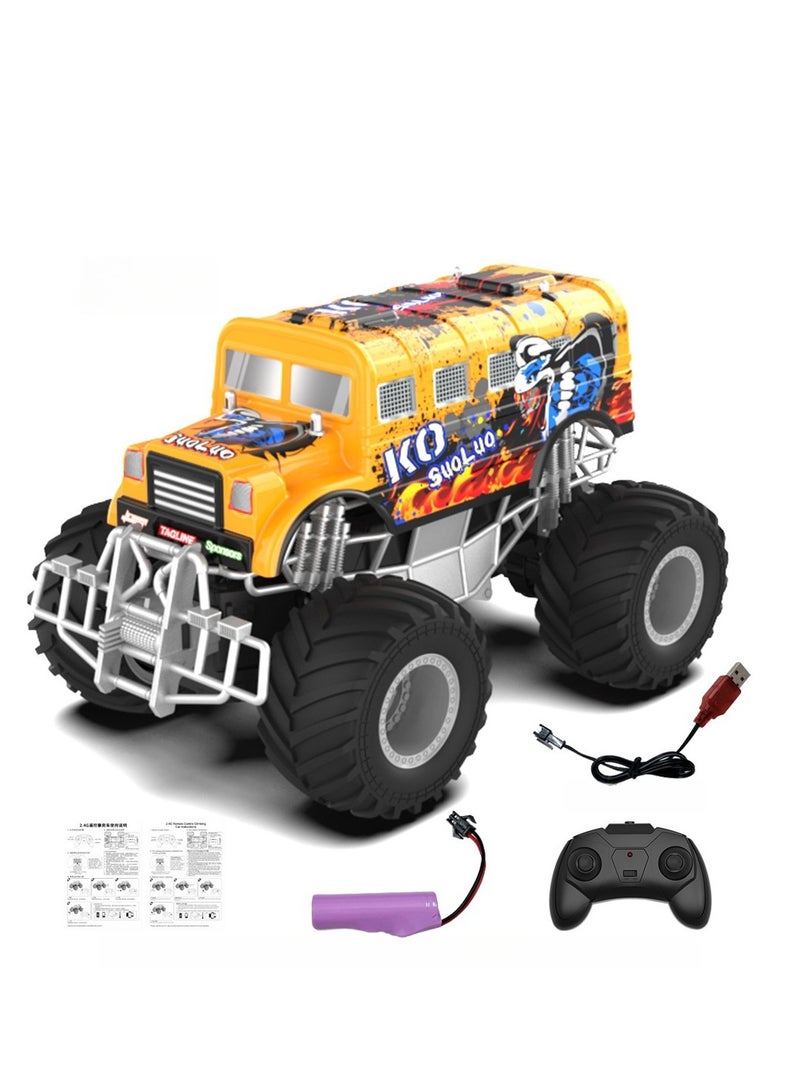 JJRIC 2.4G Rmote Control Off-Road Climbing Car Graffiti Monster Pickup Truck Model Remote Control Car Children's Toy - Image 1